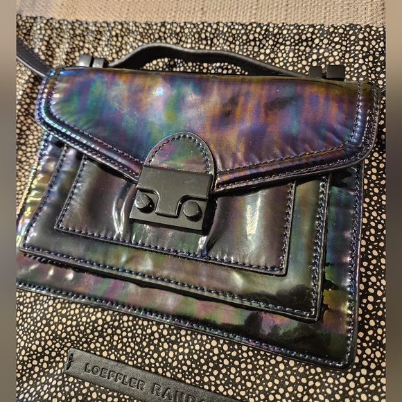Loeffler Randall Iridescent Leather Rider Crossbody Bag...